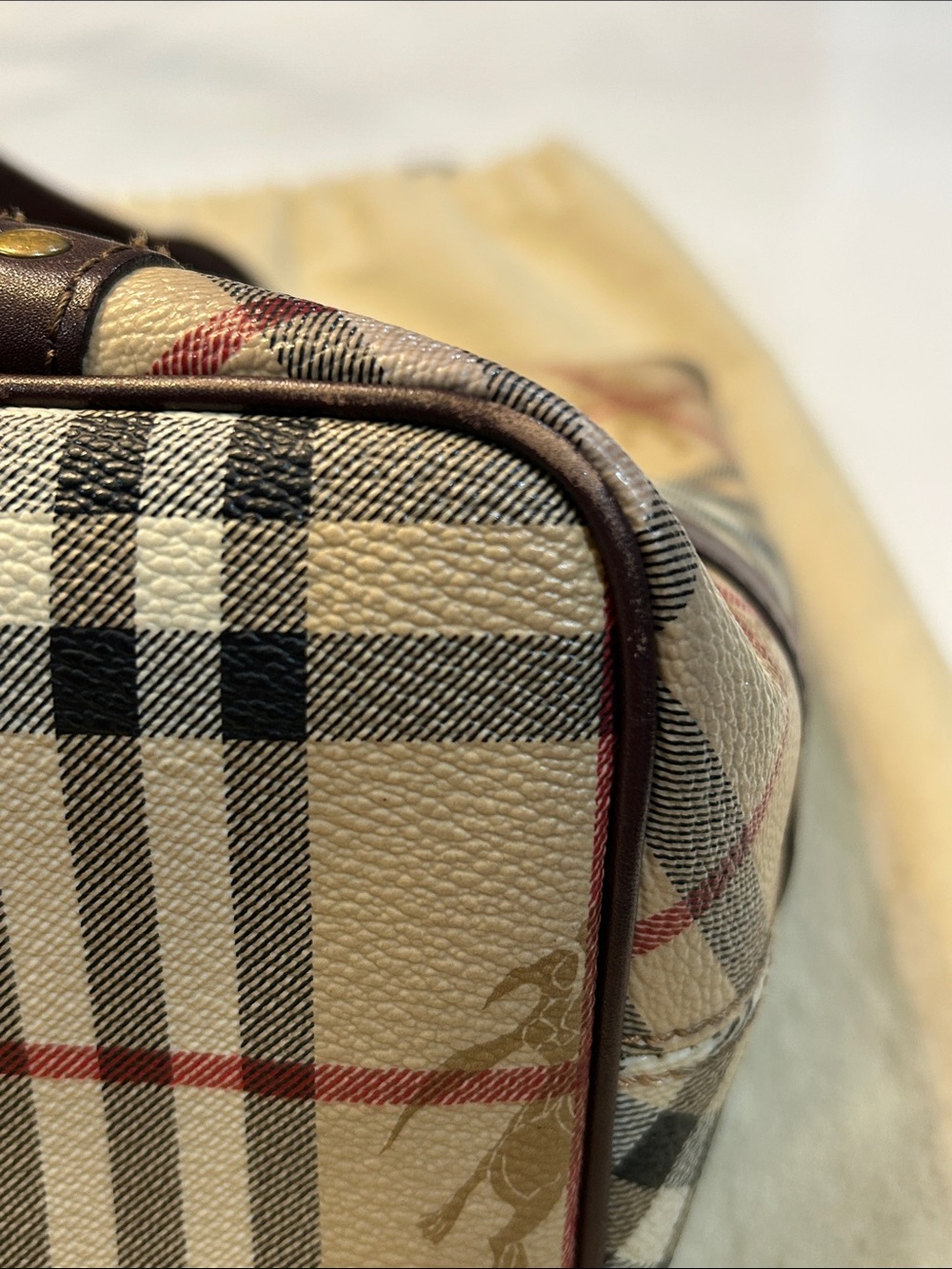 Burberry Tote Bag with Brown Trim - Picture 14 of 16